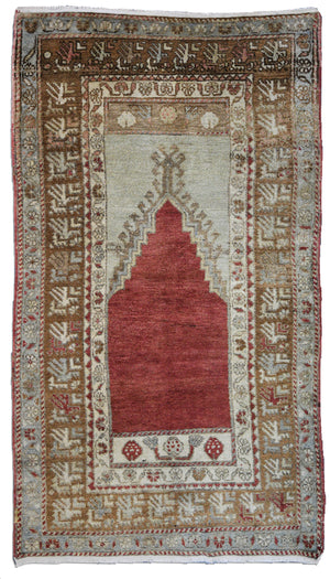 Turkish Oushak 3' x 5'4" prayer rug